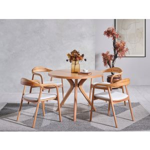 Lindy - Set prirodnog stola i stolica za blagovanje (4 komada)