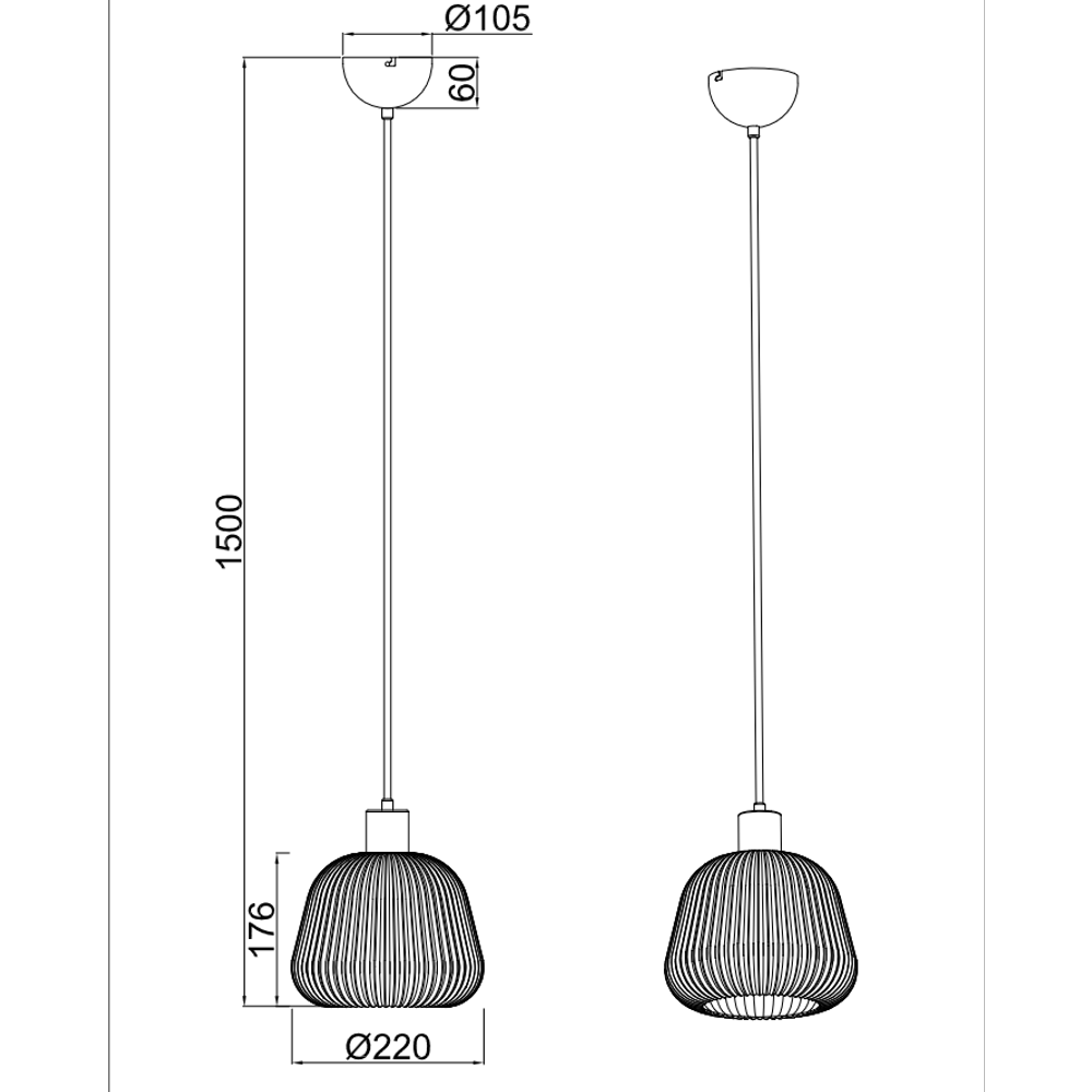Trio Lightning visilica TARIFA 1, crna mat slika 7