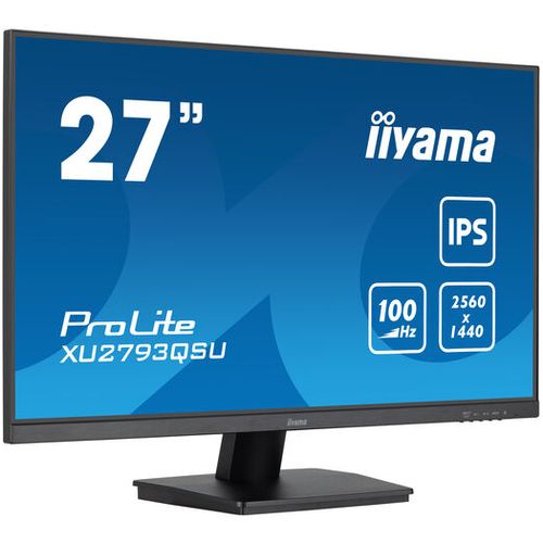 IIYAMA XU2793QSU-B6 Monitor 27" 2560 x 1440 @100Hz 16:9 250cd 1300:1 1ms HDMI DP 2 x USB 3.2 HDCP height, swivel, tilt, pivot (rotation both sides) 3y slika 1