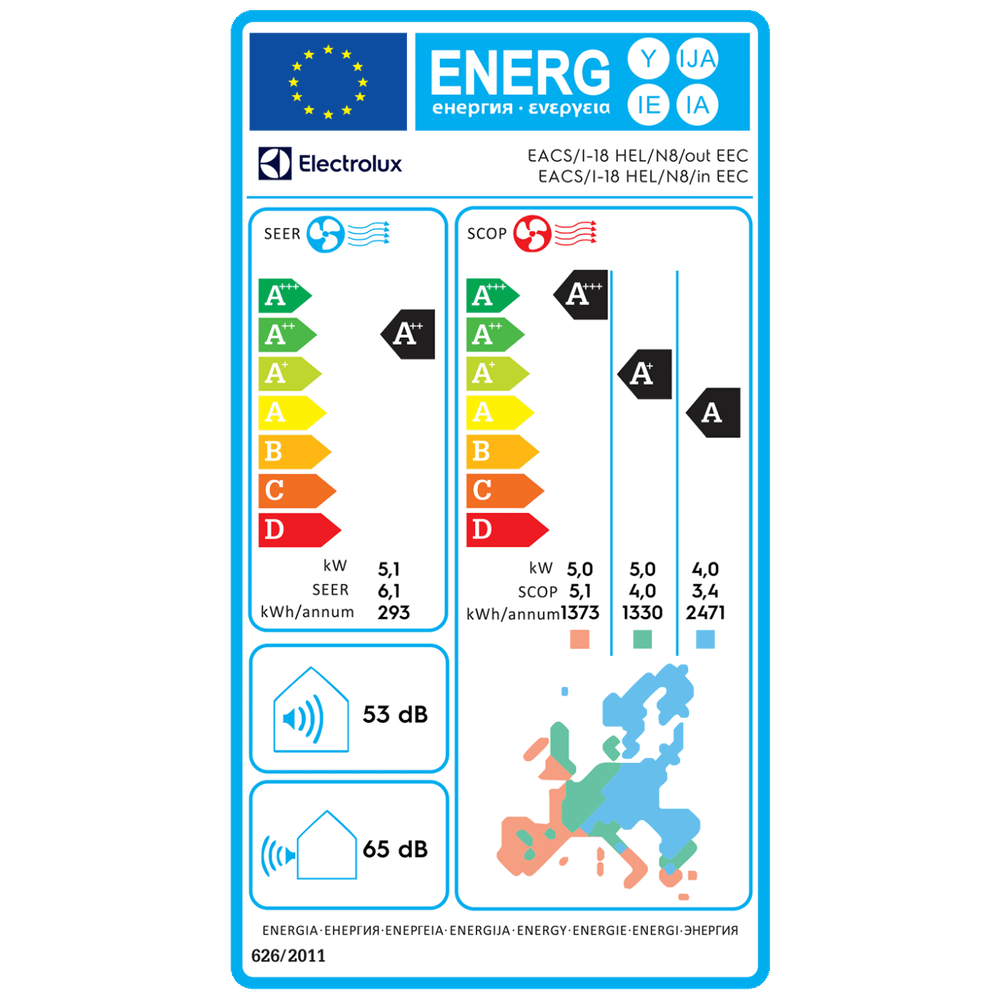 Electrolux Klima uređaj, 18000Btu, -20°, R32, Inverter, A++ - EACS/I-18HEL/N8 EEC slika 8