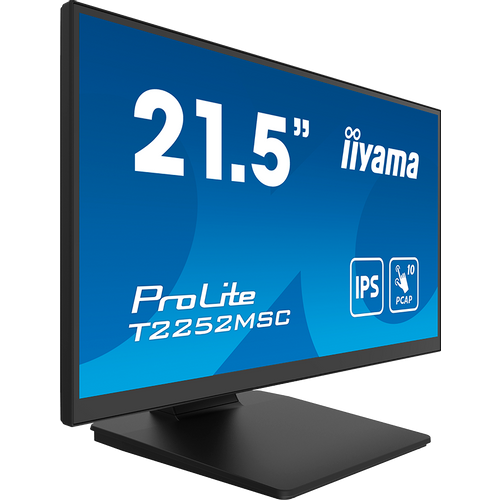 Monitor IIYAMA T2252MSC-B2 21.5" IPS TOUCH Capacitive 1920 x 1080, 250 cd/m², 1000:1, 5ms, Touch points 10, Touch method stylus, finger, glove, Touch interface USB, HDMI x1, DisplayPort x1, Speakers 2 x 1W, Tilt, VESA slika 3