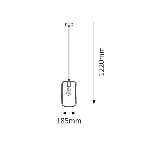 Rabalux Levi pendantik rectangular E27max60W crna Industrijska rasveta slika 3