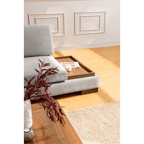 Ugaona Sofa 'Tulip Corner Left' sa Tabureom - Svijetlo Siva slika 3