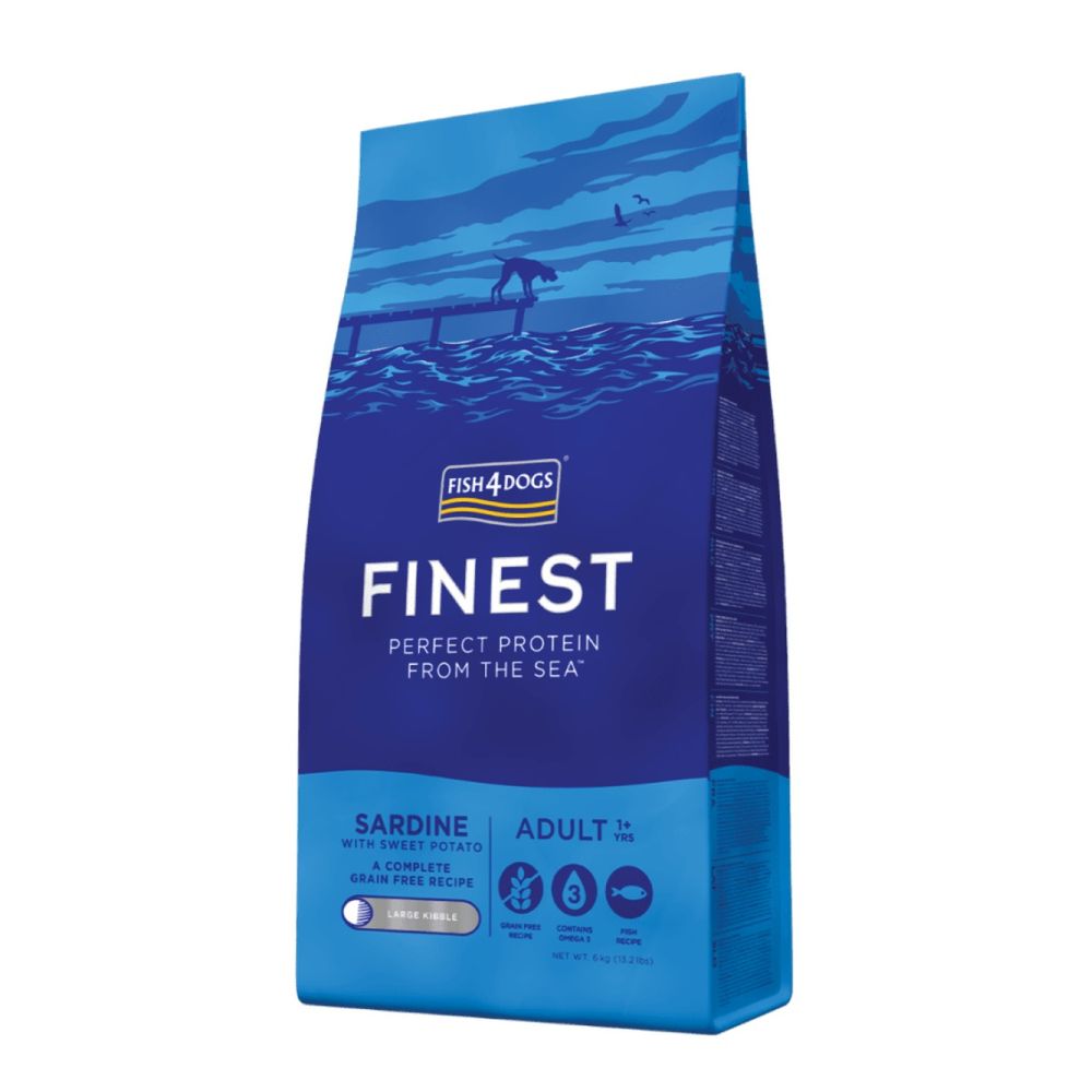 FISH4DOGS Finest Adult large sardine s batatom 6 kg slika 1