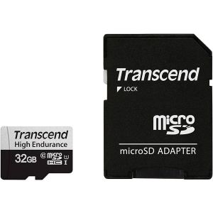 Transcend TS32GUSD350V 32GB microSD w/ adapter UHS-I U1 Class 10 High Endurance, Read/Write up to 100/40 MB/s