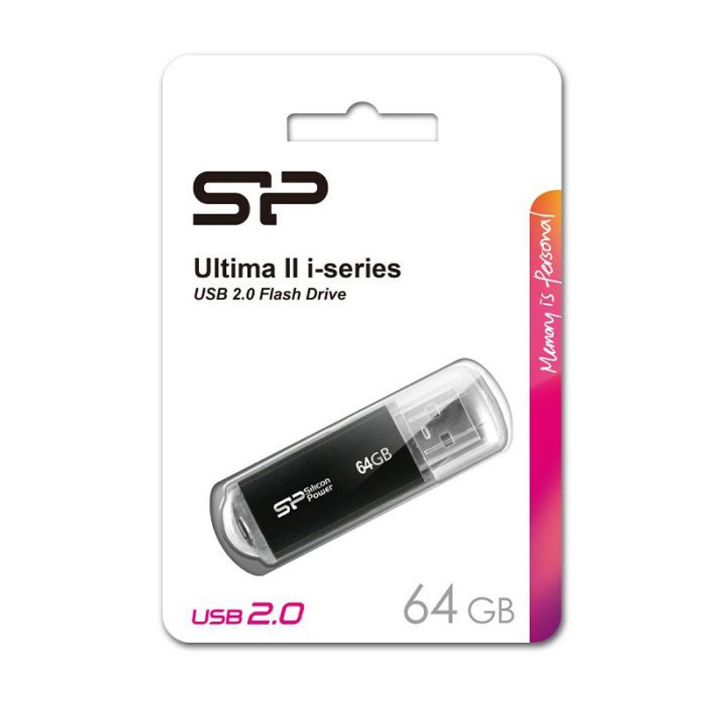 SP USB 2.0 FLASH DRIVE ULTIMALL ISERIES U02 64GB CRNI slika 1