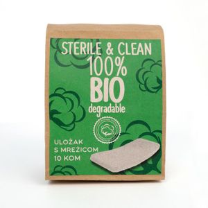 STERILE & CLEAN 100% BIO DEGRADABLE, ULOŽAK S MREŽICOM 10 KOM