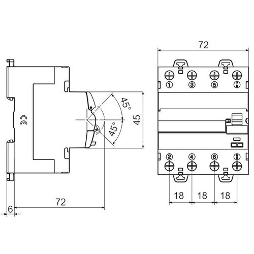 Gewiss 90RCD, FID sklopka 4P 63A 0,5A, tip AC slika 2