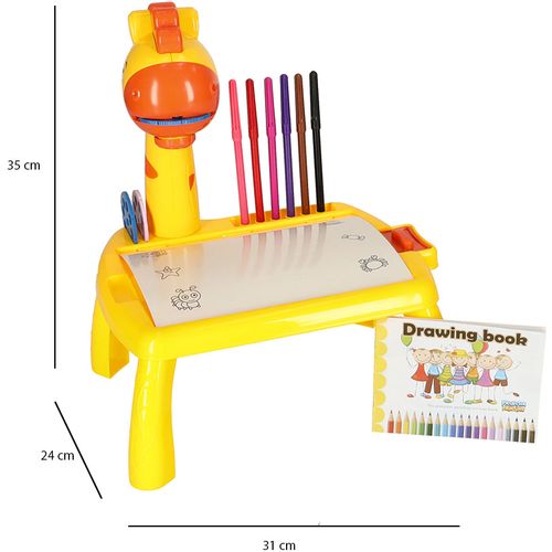 Kreativni stol za crtanje s projektorom žirafa slika 3
