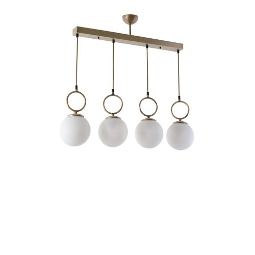 Morino 4 Lü Sıralı Beyaz Camlı Eskitme Sarkıt White Chandelier slika 2