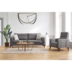Minar 3 - Light Grey Light Grey Sofa Set