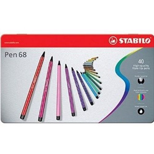 STABILO Flomasteri PEN 68 40/1 metalna kutija slika 1