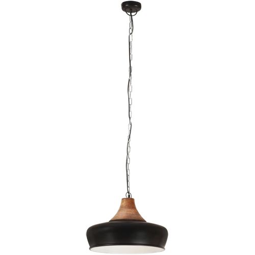 Industrijska viseća svjetiljka crna 26 cm E27 od željeza i drva slika 20