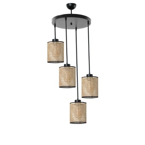 April 4 Lü Tepsili Rattan Sarkıt Rattan Chandelier slika 2