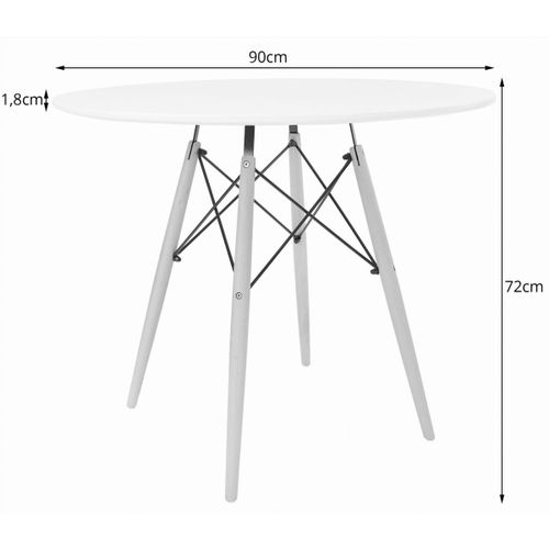 Moderan okrugli bijeli stol 90 cm  slika 5