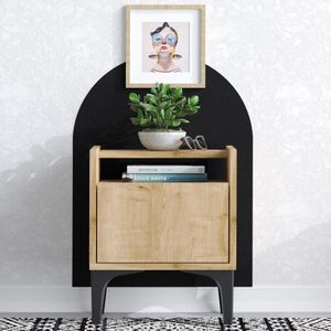 Zeze Walnut
Black Nightstand