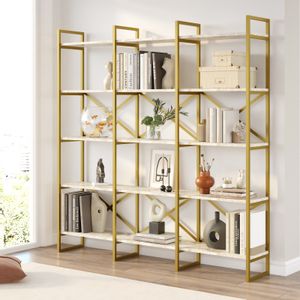 Hanah Home VG6-GE White Marble
Gold Bookshelf