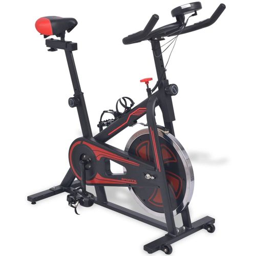 Sobni bicikl za vježbanje sa senzorima pulsa crno-crveni slika 9