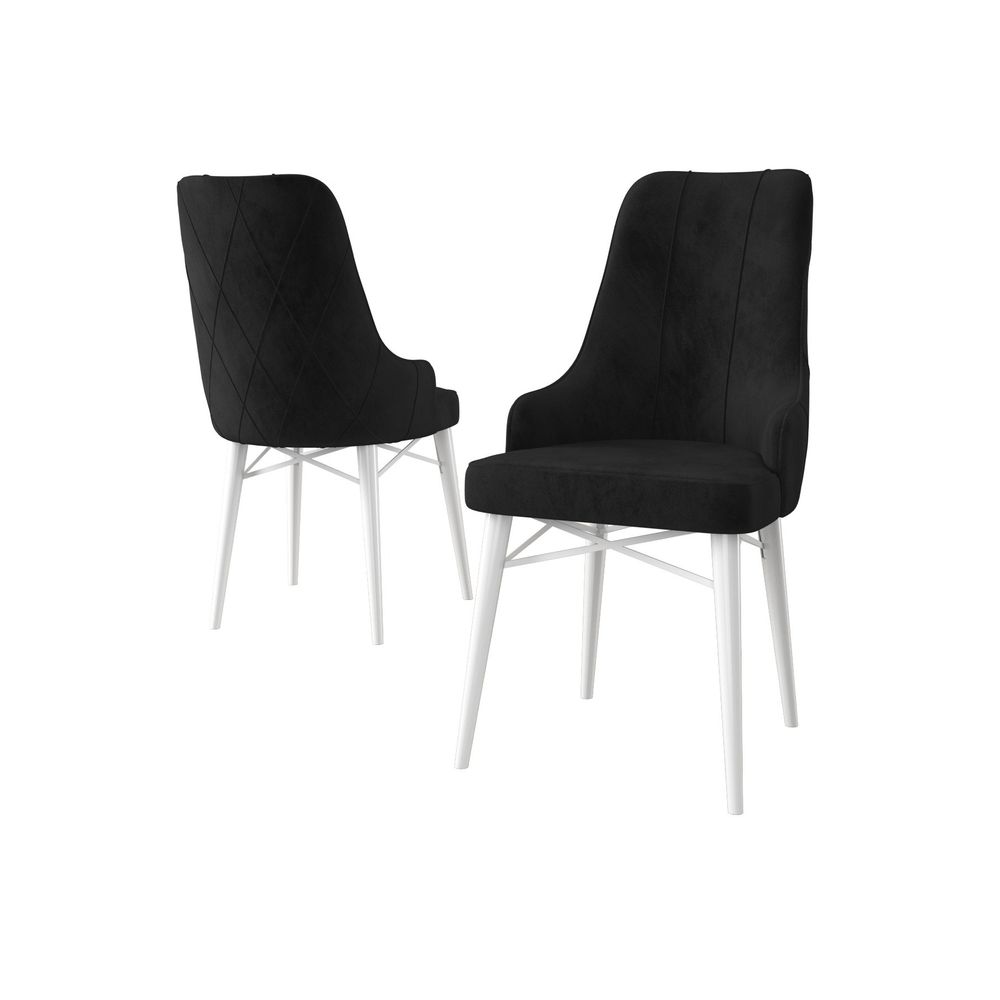 Neta - Crno-bijeli Set Stolica (4 Komada) slika 2