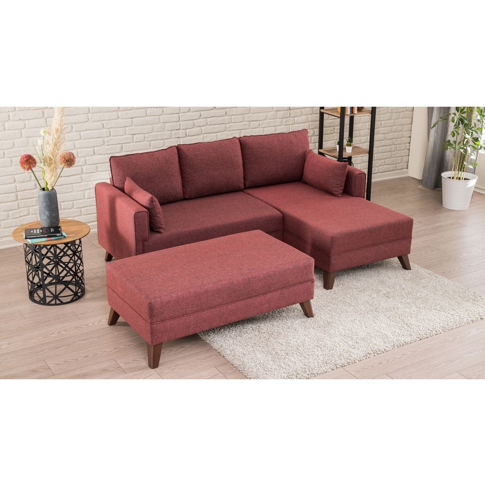 Bella Ugao Sofa Desno 2 - Burgundac Crvena Ugao Sofa na Razvlačenje slika 2