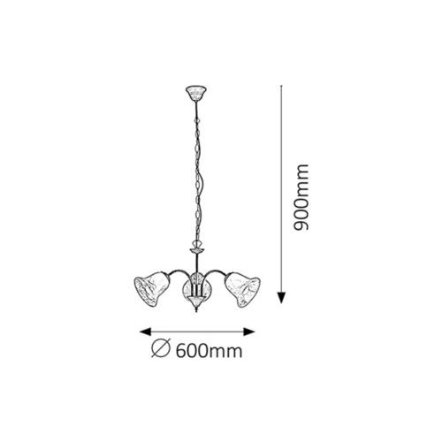 Rabalux Colette luster E14 3x40W, braon Klasična rasveta slika 2