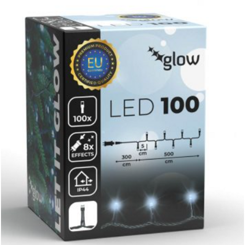 Home deco 100 led žaruljica bijele, zelena žica/  5 metara IP 44 slika 1