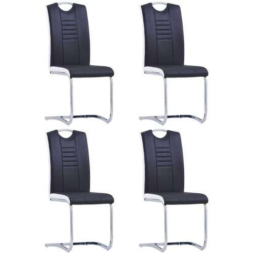 Konzolne blagovaonske stolice od umjetne kože 4 kom crne slika 1