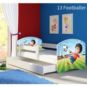 Dječji krevet ACMA s motivom, bočna bijela + ladica 160x80 cm - 13 Footballer