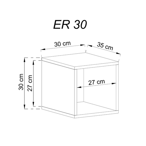 Zidna polica ENJOY ER30 - hrast slika 2