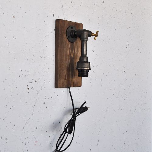 Pp173 Wooden
Black Wall Lamp slika 2