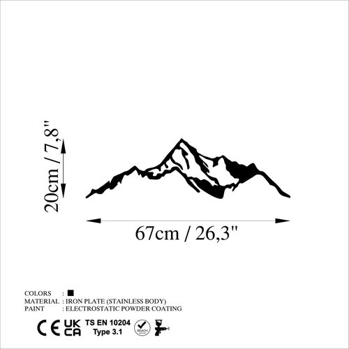 Wallity Metalna zidna dekoracija, Mountain - 9 slika 6