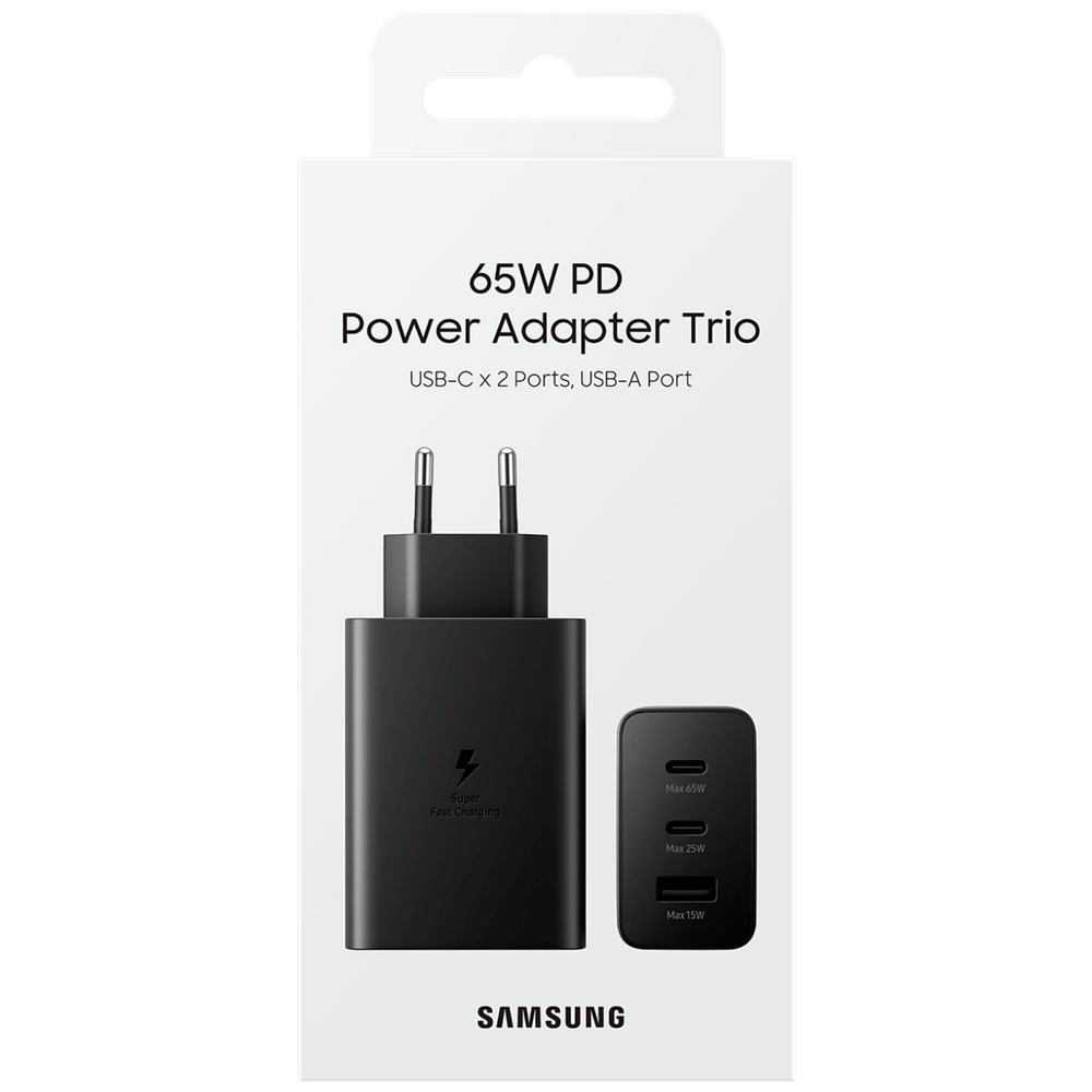 Samsung Adapter za punjenje Trio, USB-C, USB-A, 65W - EP-T6530NBEGEU slika 4