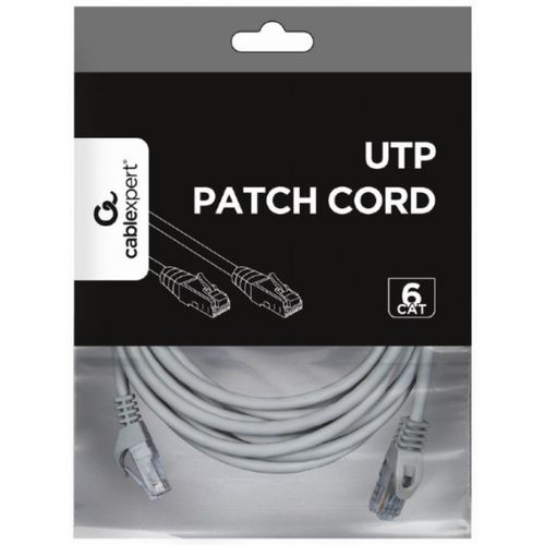 PP6U-CU-5M Gembird Mrezni kabl, CAT6 BAKARNI UTP Patch cord 5m grey slika 2