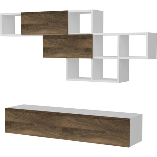 Woody Fashion TV jedinica, Bijela boja Orah, Aristo - White, Walnut slika 3