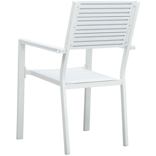 Vrtne stolice 4 kom bijele HDPE s izgledom drva slika 23
