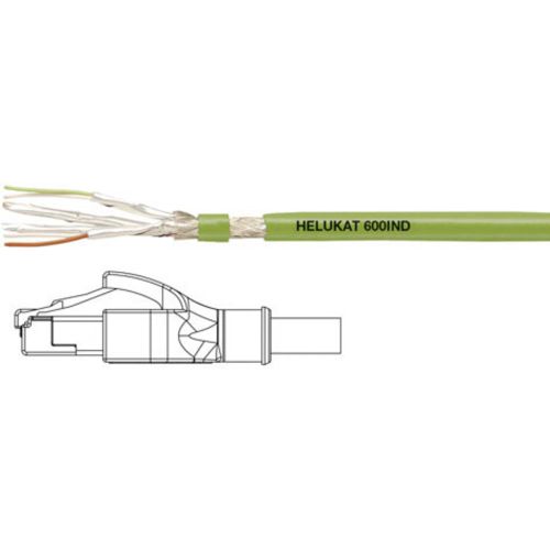 Helukabel 806619 RJ45 mrežni kabel, Patch kabel cat 6a S/FTP 1.00 m zelena PUR plašt, pletena zaštita, zaštićen s folijom, fleksibilni unutarnji vodič 1 St. slika 1