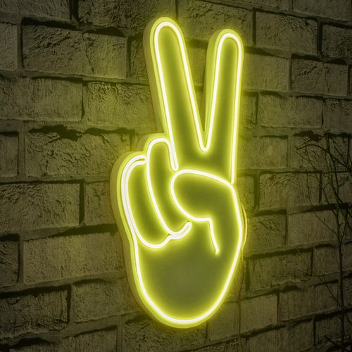 Wallity Ukrasna plastična LED rasvjeta, Victory Sign - Yellow slika 14
