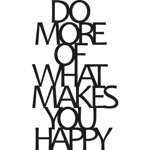 Wallity Ukrasni Metalni Zidni Aksesoar 'Do More Of What Makes You Happy' u Crnoj Boji slika 2