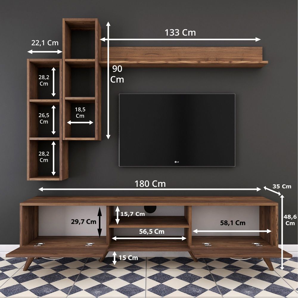 TV jedinica "M16 - 262" u boji orah slika 11