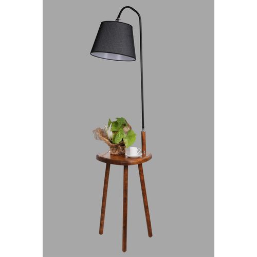 Demet Sehbalı Ahşap Lambader Ceviz Pramit Hasır Siyah Abajurlu Black
Walnut Floor Lamp slika 3