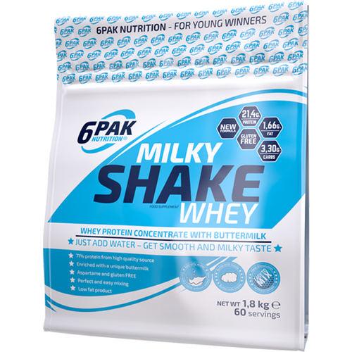 6Pak Milky Shake Whey 1,8 kg Vanila slika 1