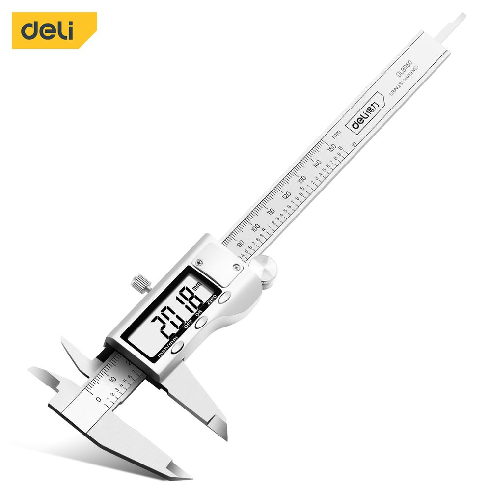 DELI Pomično kljunasto merilo -digitalni šubler inox 0-150mm edl91150 slika 1