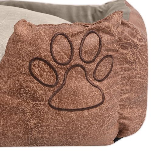 Krevet za pse s jastukom PU umjetna koža veličina L Bež slika 21