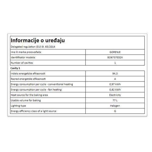 Gorenje BO6737E02X Ugradna multifuncionalna rerna, Inox  slika 15