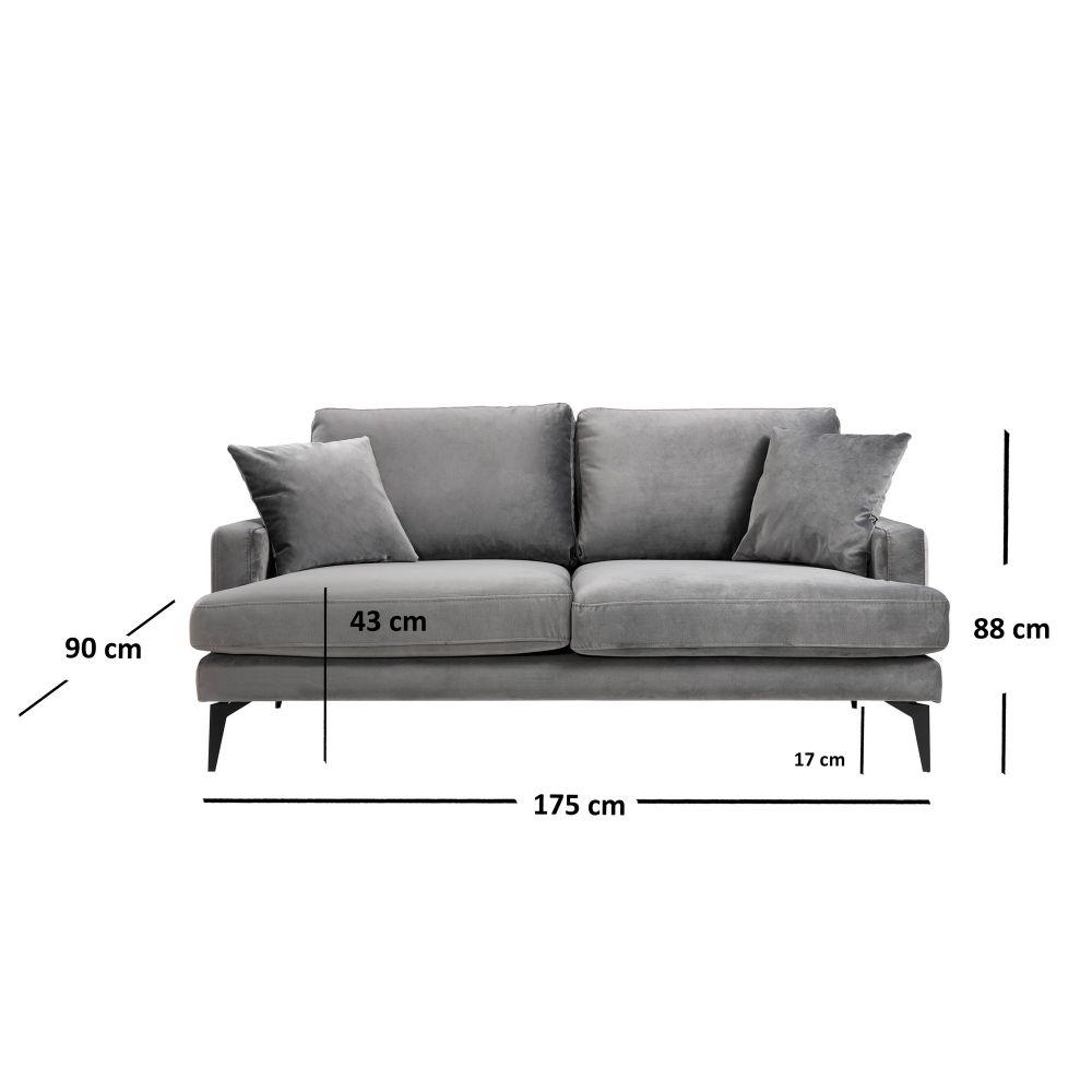 Papira Dvosjed - Siva Dvosjed Sofa slika 4