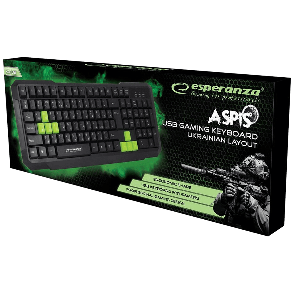 Esperanza Tastatura, gaming, USB, Aspis Green - EGK102G  slika 2