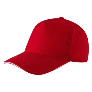 BASEBALL, kačket, 5 panela, sendvič, crveni