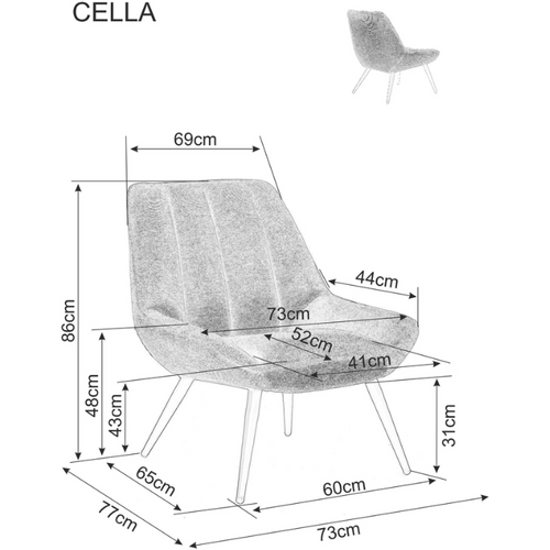 Fotelja Cella - maslinasta slika 5