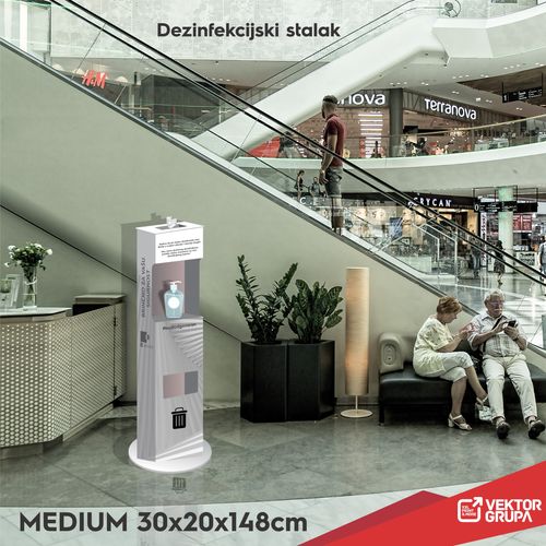 Stalak za dezinficijens -samostojeći totem model MEDIUM slika 3