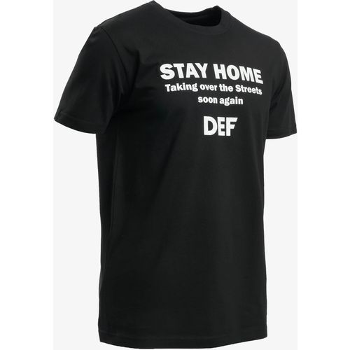 DEF / T-Shirt Stay Home in black slika 1